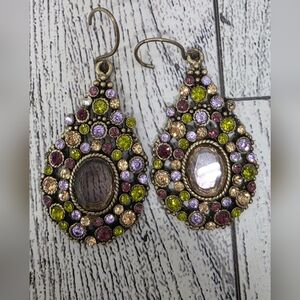 Monet Elegant Multicolor Teardrop Earrings